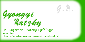gyongyi matzky business card